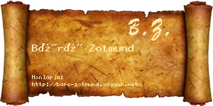 Báró Zotmund névjegykártya