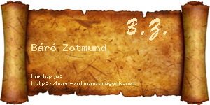 Báró Zotmund névjegykártya